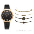 5 unidades / conjunto Conjunto de relógios de moda para presentes Relojes femininos com pulseira de quartzo Conjuntos de relógios de presente para mulheres com pulseira de vestido Relojes atacado